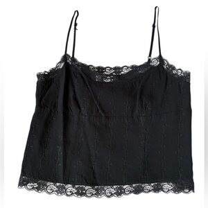 Moschino Black Eyelet Lace Trim Camisole